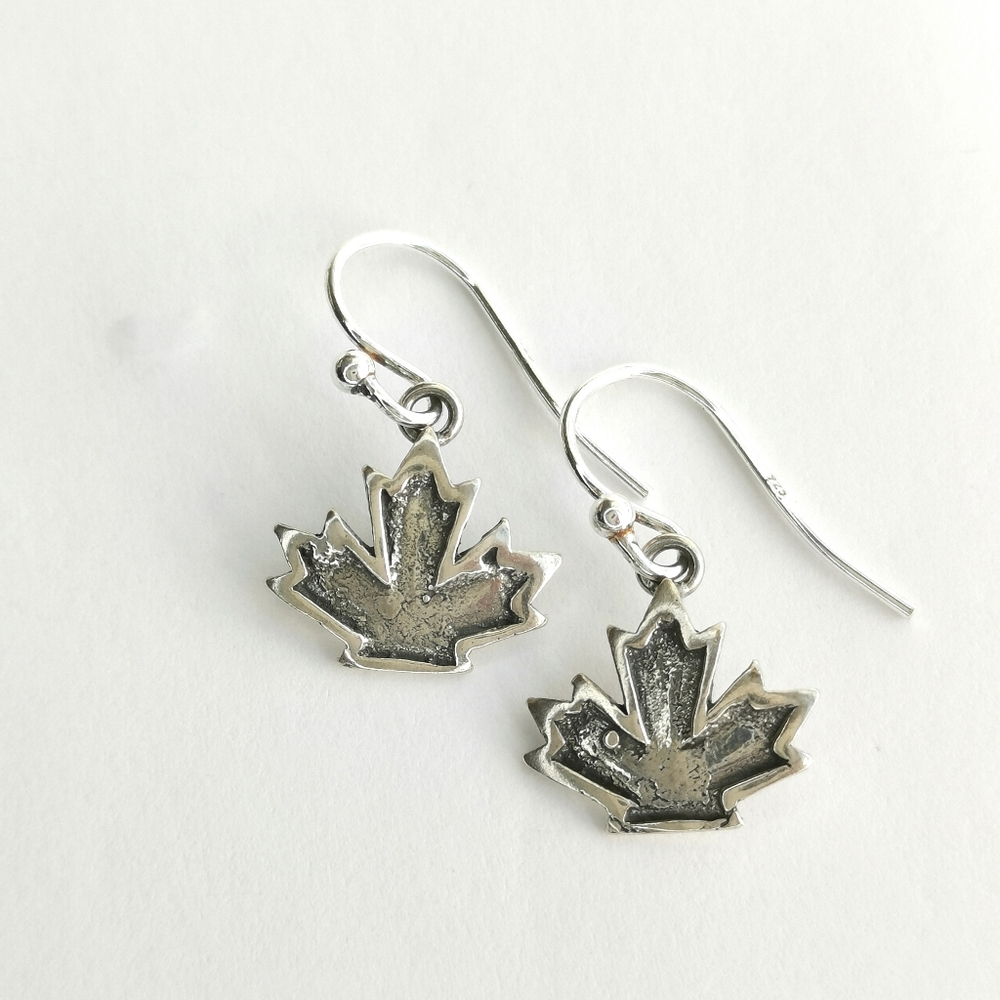 Canadian Maple Leaf Sterling Silver Earrings